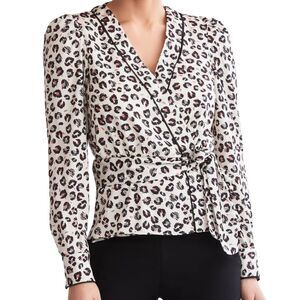 Bailey 44 ‘Marguerite’ long sleeve leopard print wrap top